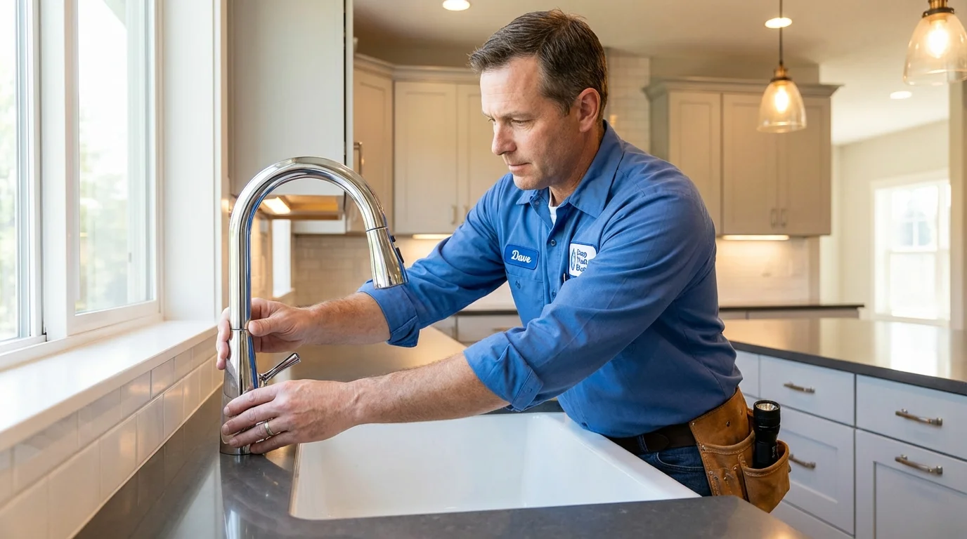 Kitchen faucet installation by Johns Plumbing LLC in East Northport