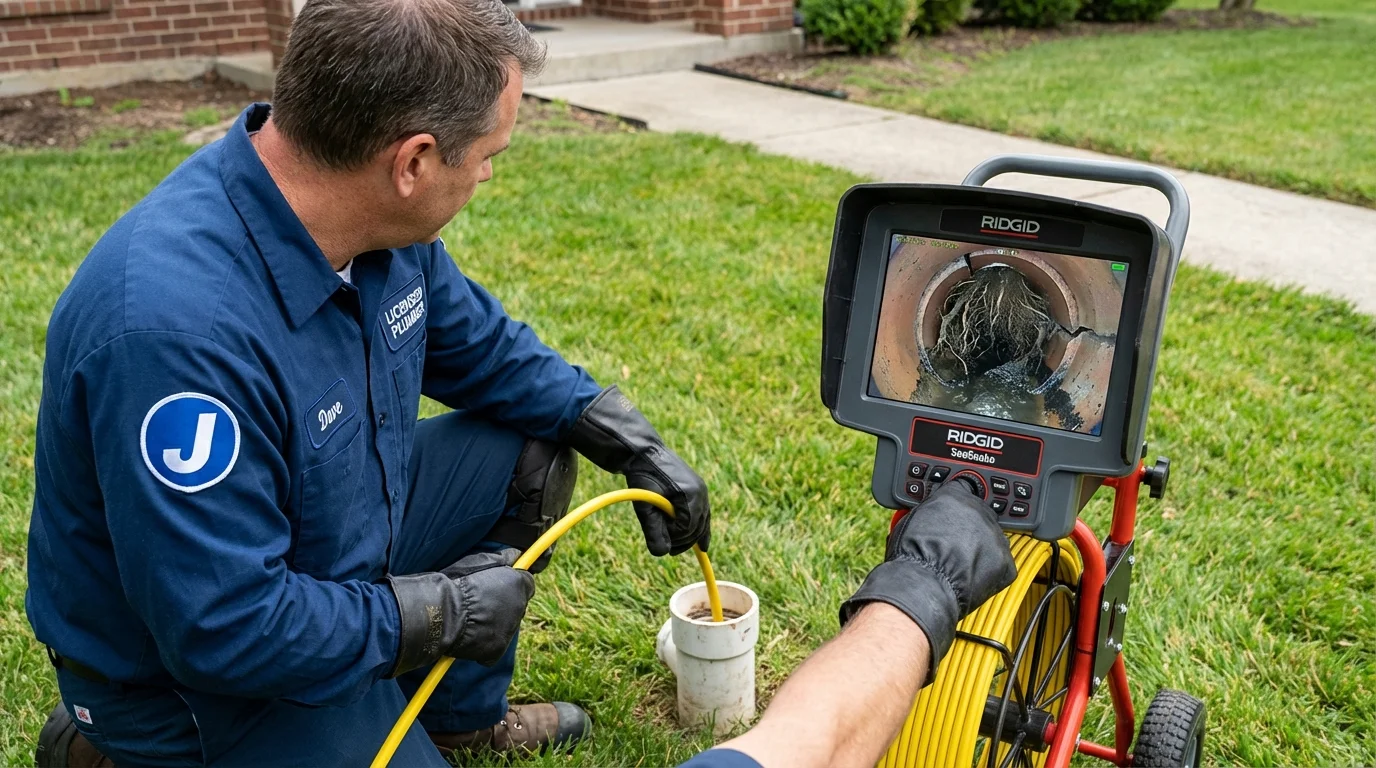 Sewer camera inspection being performed by Johns Plumbing LLC in East Northport