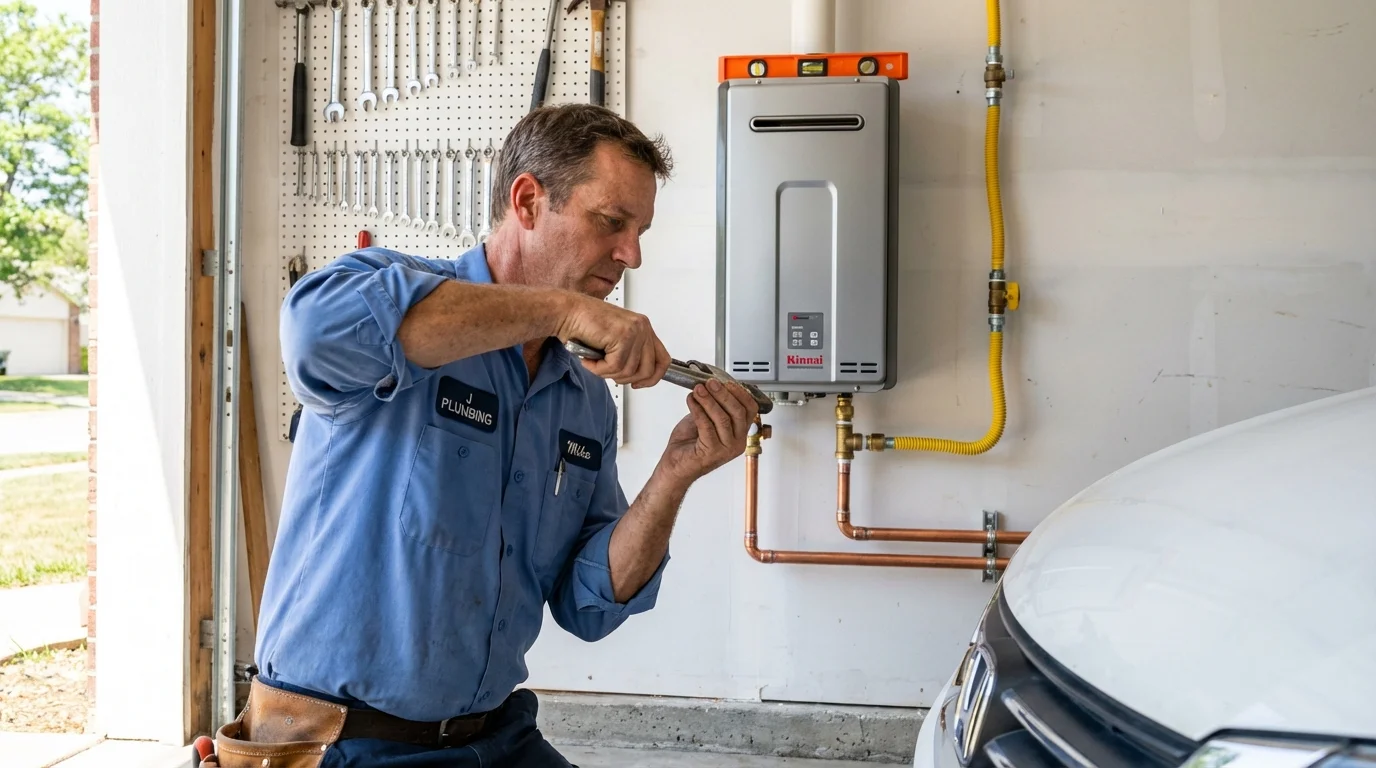 Tankless water heater installation by a Johns Plumbing LLC plumber in East Northport